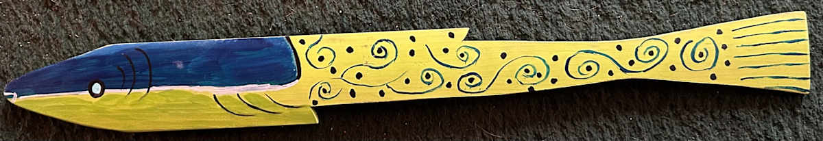 Fish #5 - Green - Drk.Blue Swirls by Lee Gray, Image 1.