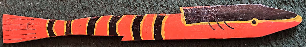 Fish - 3 - Black Orange White - Wooden by Lee Gray 