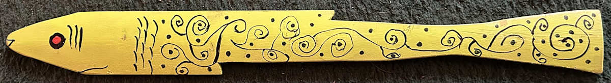 Green Fish - With Swirls - Black and Green by Lee Gray 