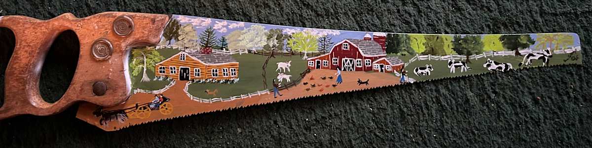 Watching The Goats - Metal Saw by Lee Gray 