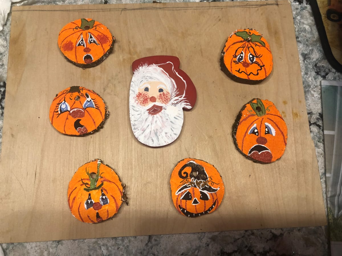 Pumpkins and Santa by Lee Gray  Image: Pumpkins and Santa