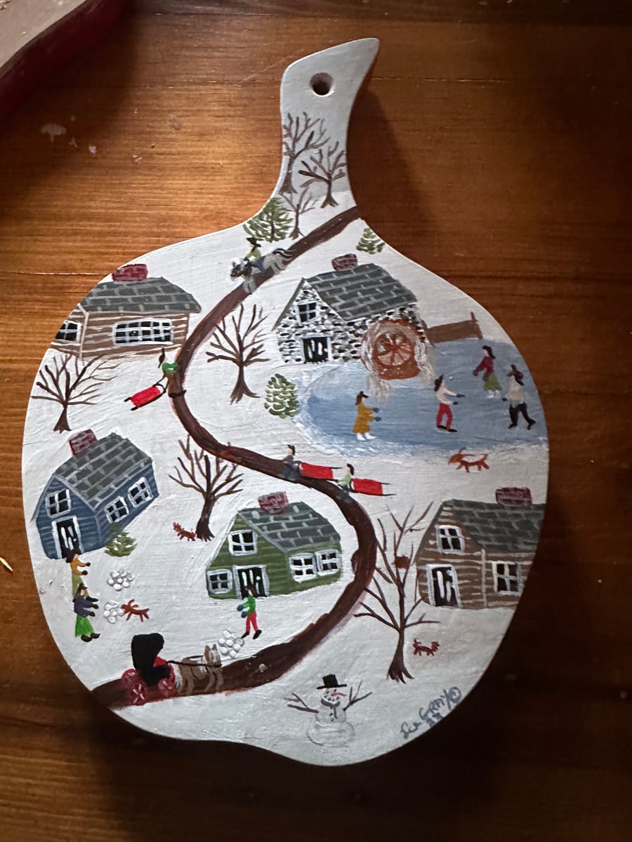 Skating By Mill Pond - Cutting Board by Lee Gray, Image 1.