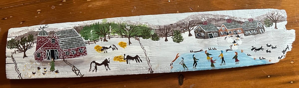 A Winters Day - Barrel Stave by Lee Gray 