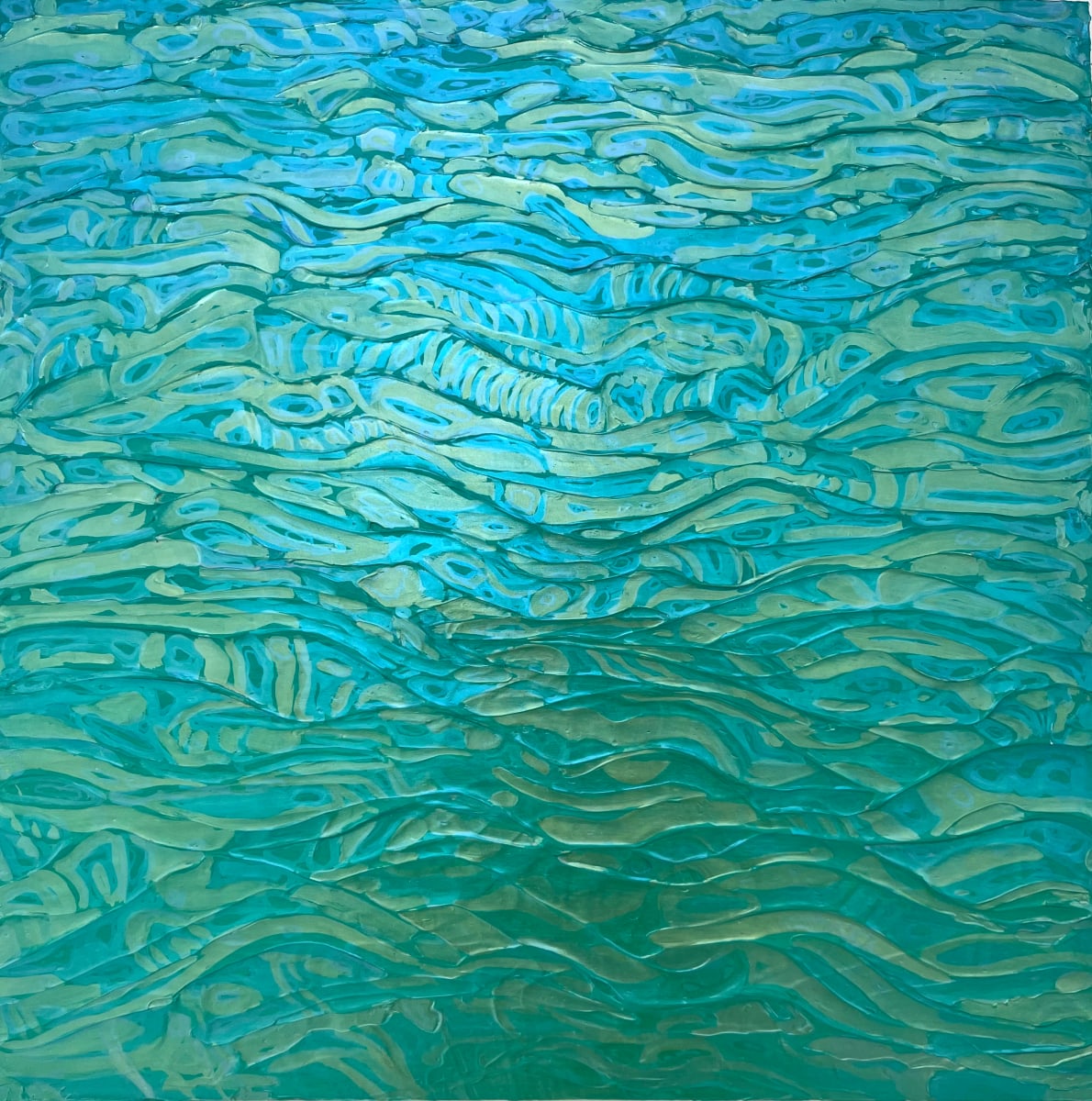 FLOW STATE by Michele LeMaitre  Image: Original 2D Interactive Sculptural Mixed Media on wood panel. 