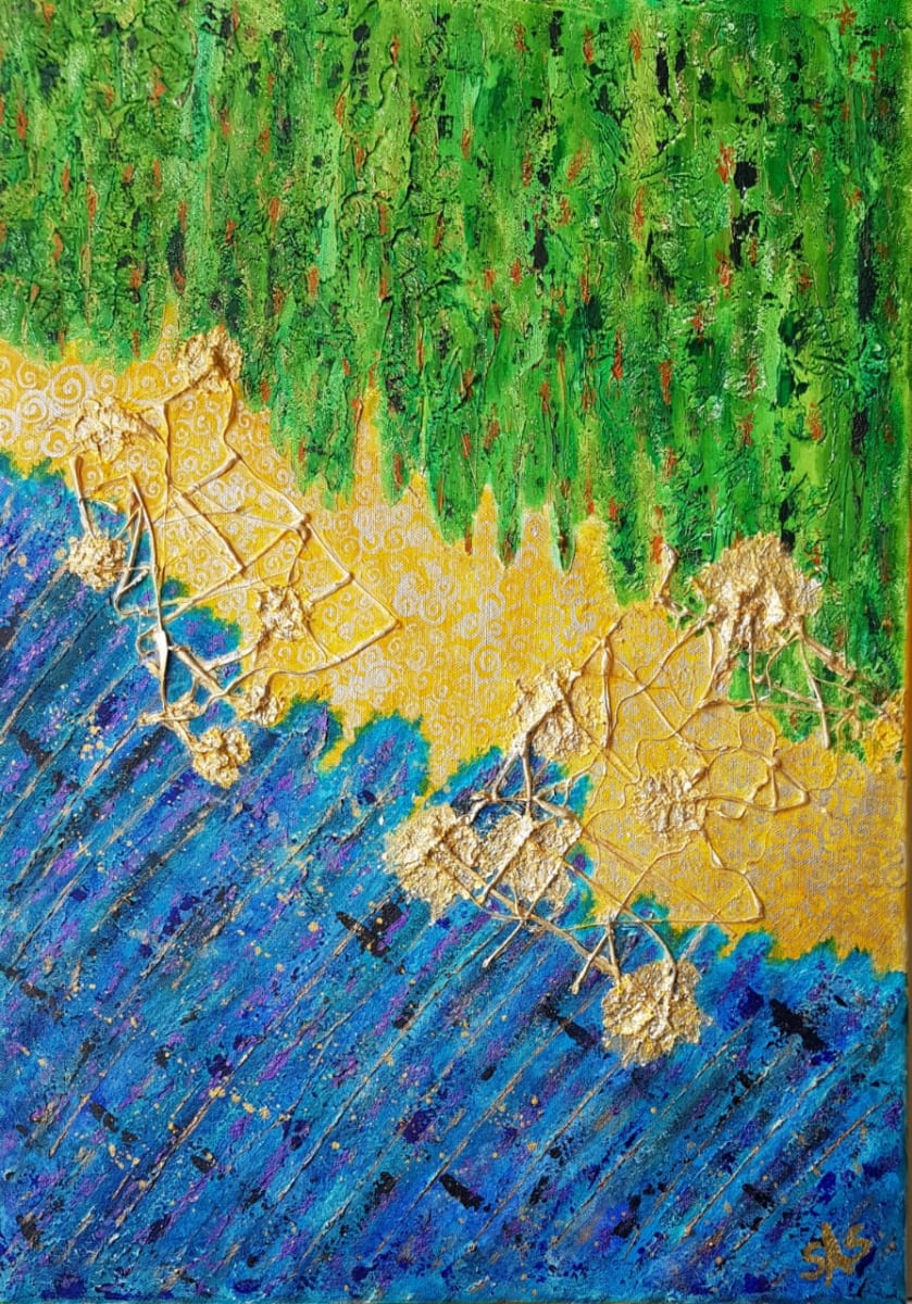 Alien Invasion by Sheila Singam  Image: For two years, an alien microbe invaded the earth and wreaked havoc, bringing life as we knew it to a standstill. This piece is a reminder to respect nature in all its forms