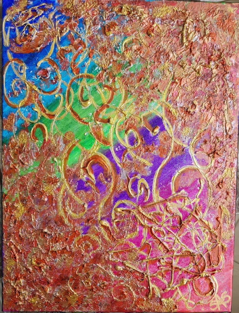 Gilded Cage  Image: This piece hints at the gilded cages we all live in, surrounding by the trappings of luxury that keep us confined to the roles we have set for ourselves