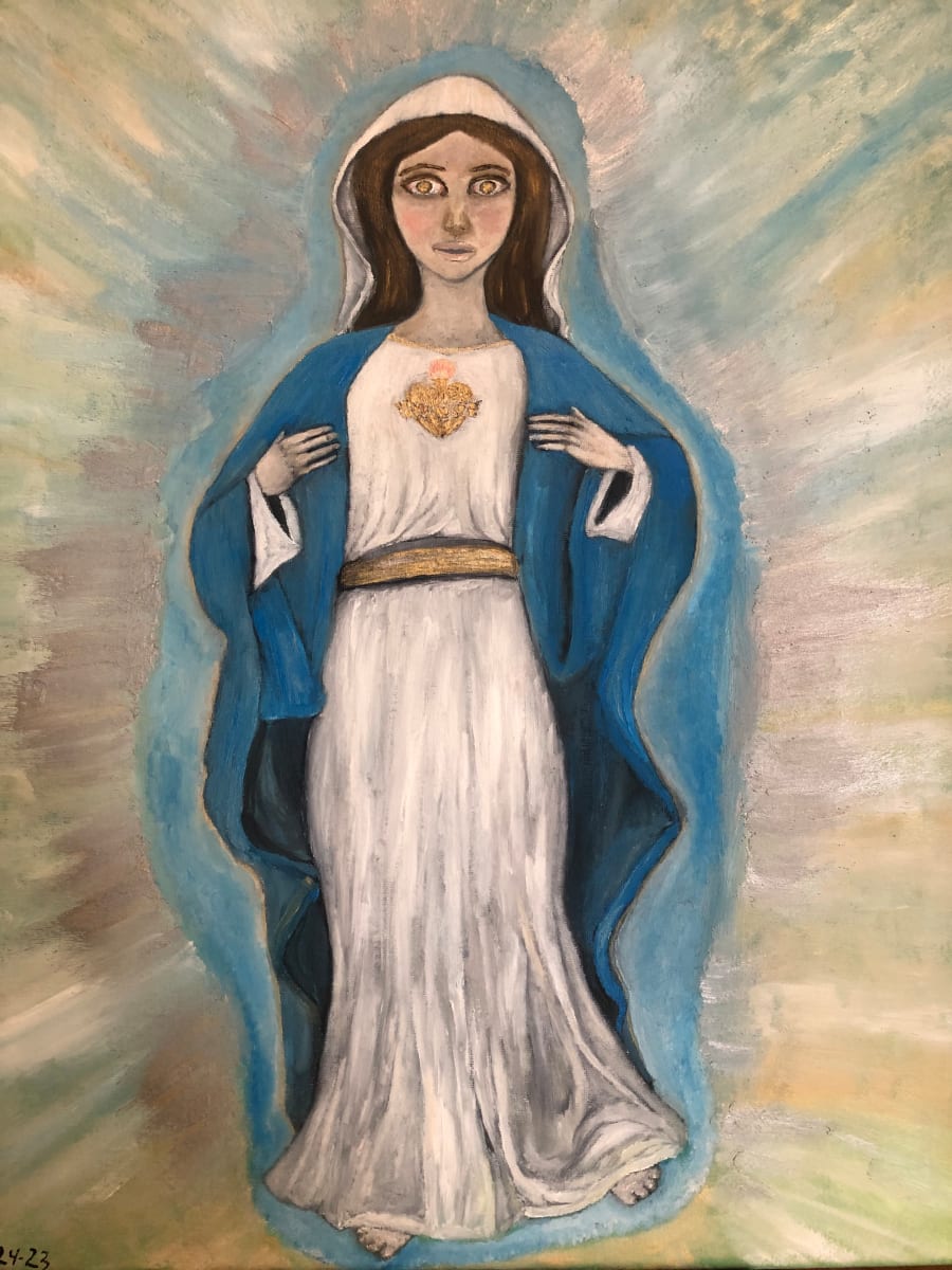 Virgin Mary painted in oil by Joshua Perez  Image: Virgin Mary Painted in oil