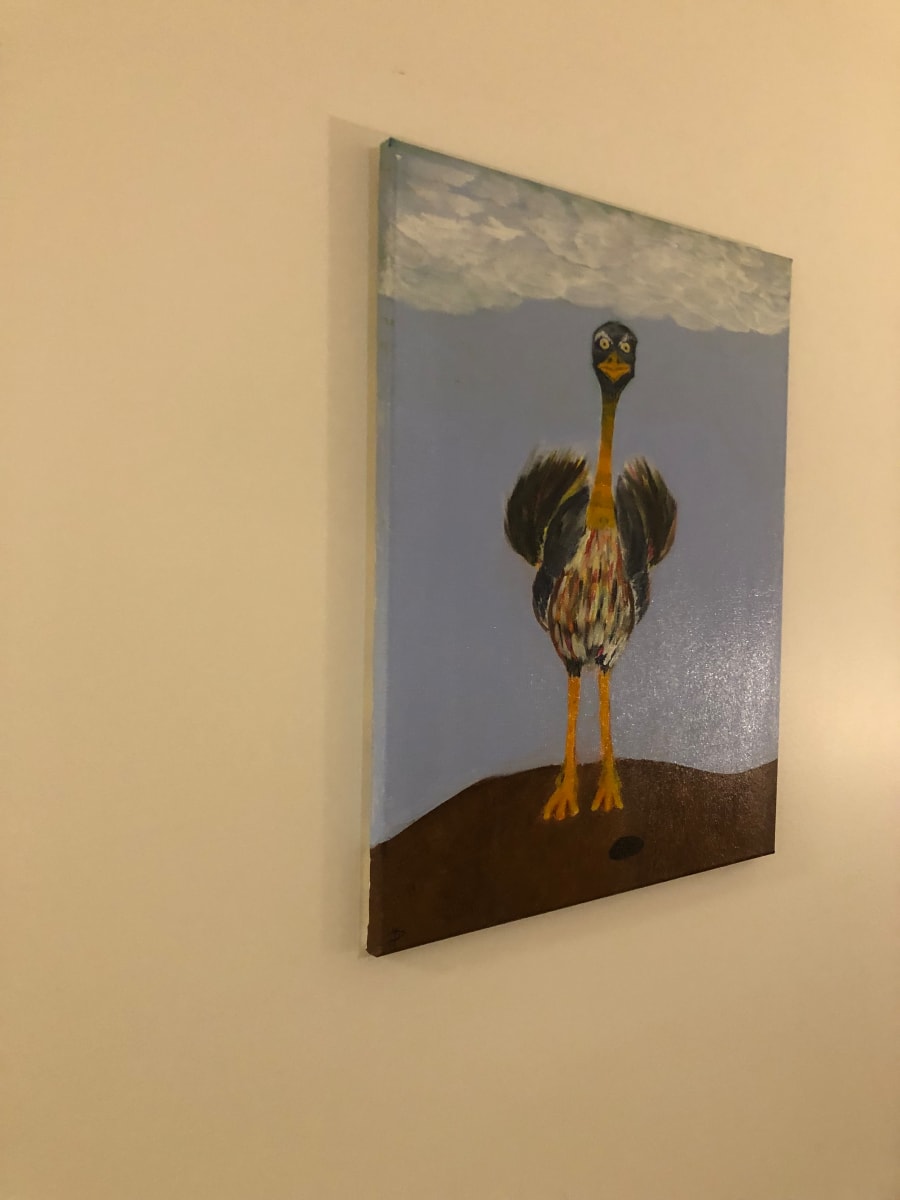 Otti the ostrich by Joshua Perez  Image: Side picture of acrylic painting