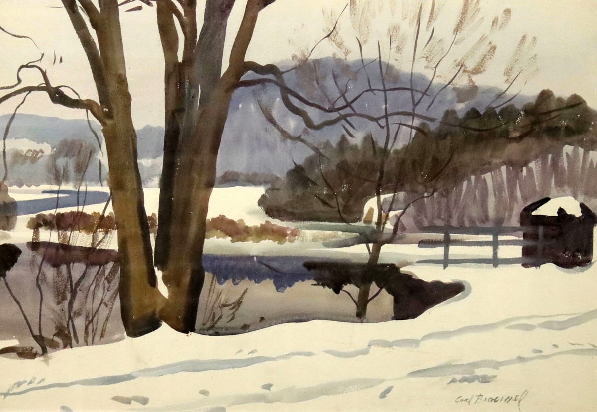 Mountain Valley Scene by Broemel Carl 