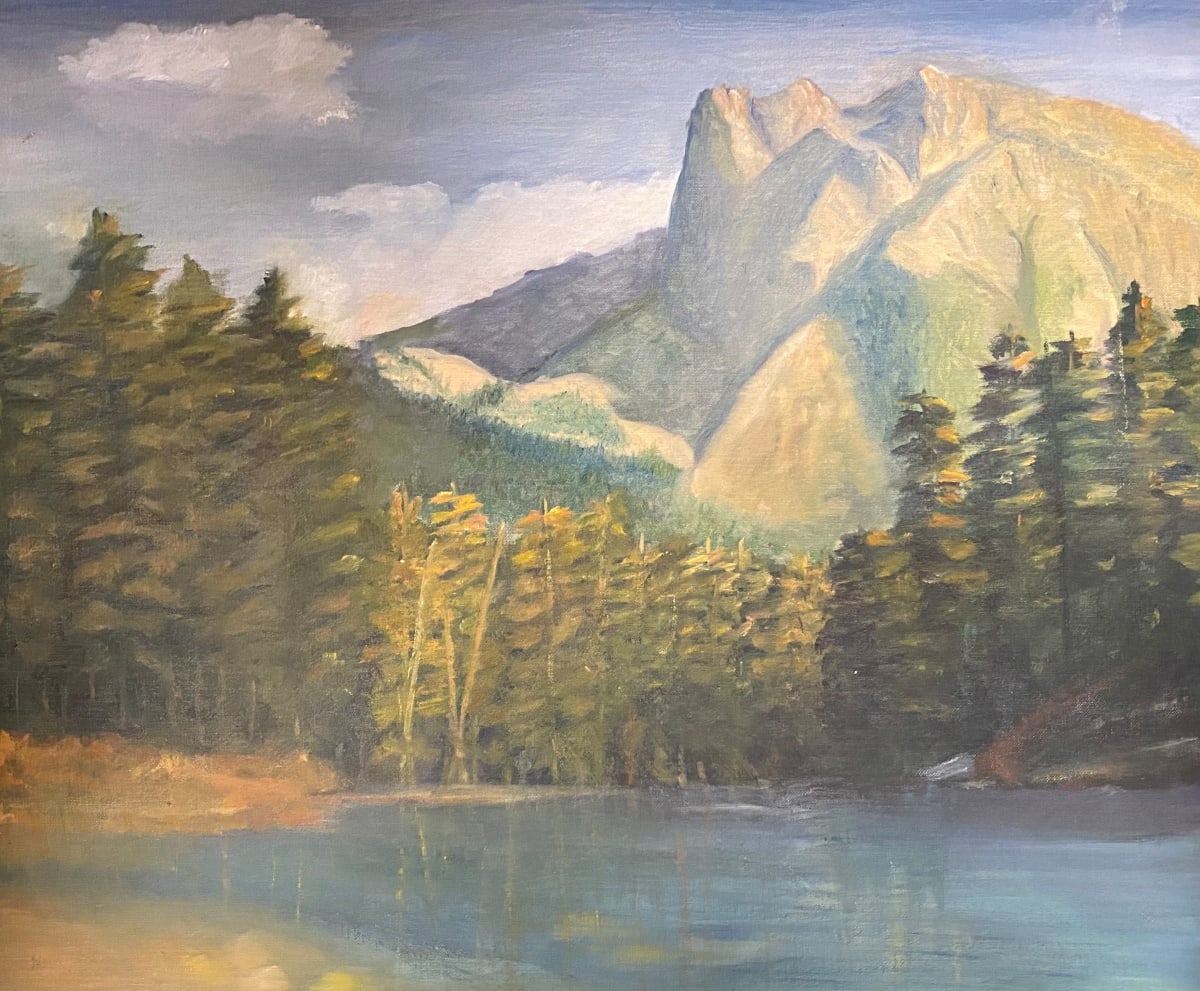 Landscape with Trees and Mountains by Neda Rall 
