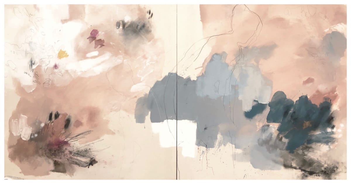 Cerulean Evening, a Murmur of Love Diptych by Melissa Herrington, Image 1.