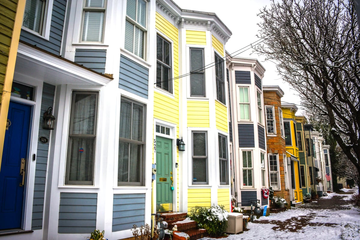 Rowhouses in the Snow #2 - Alexandria, VA by Jenny Nordstrom 