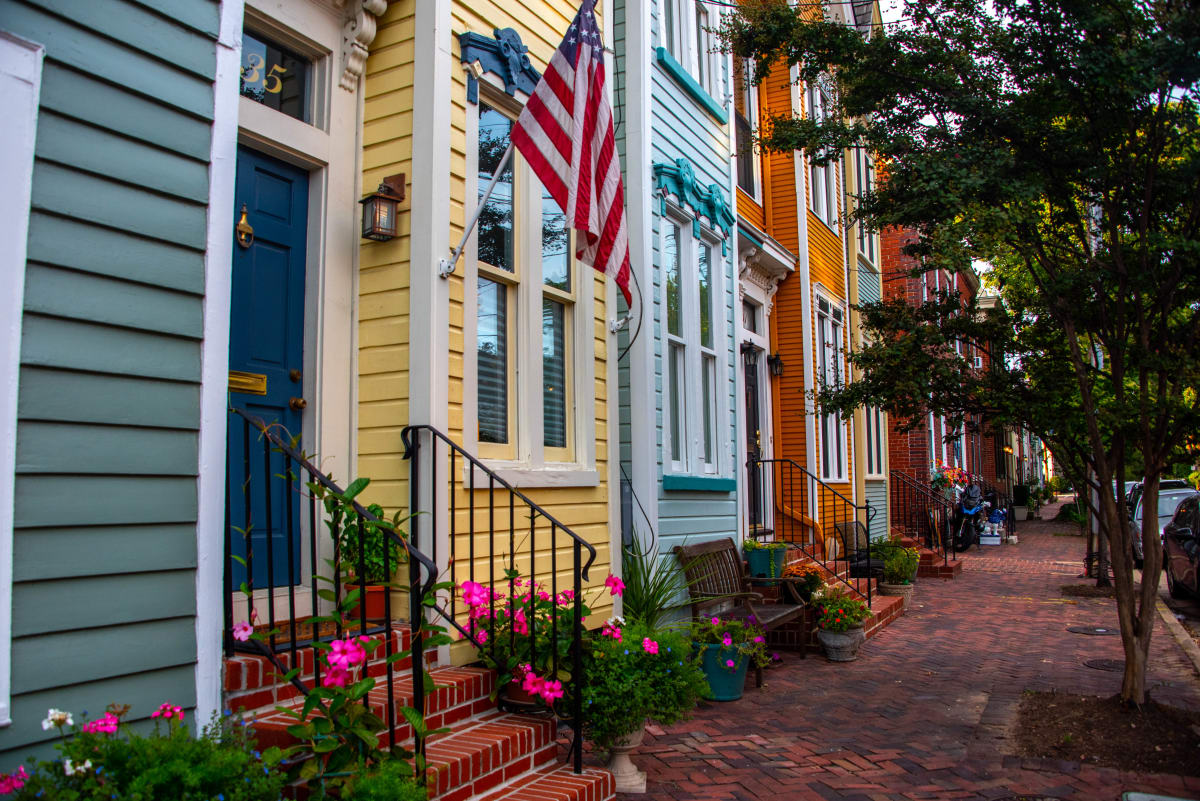 Colorful Rowhouses - Old Town Alexandria, VA by Jenny Nordstrom 