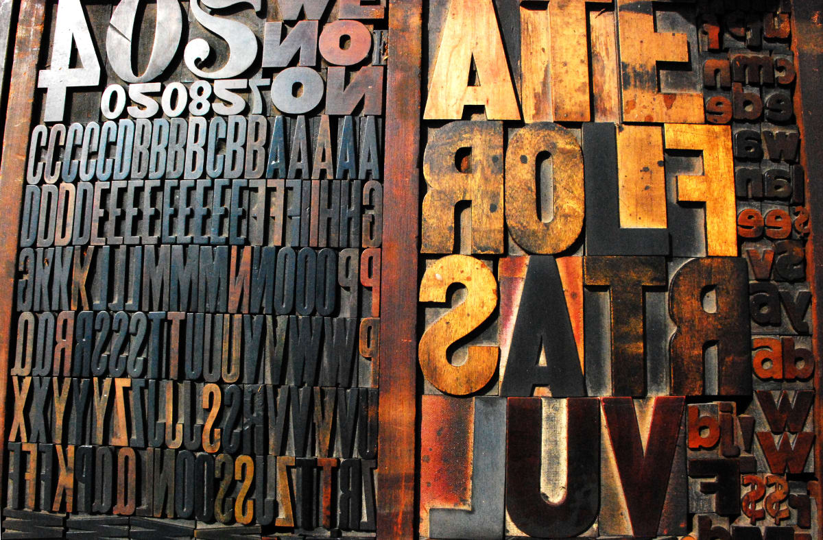 Antique Printing Press Lettering - Eastern Market, Washington DC by Jenny Nordstrom 