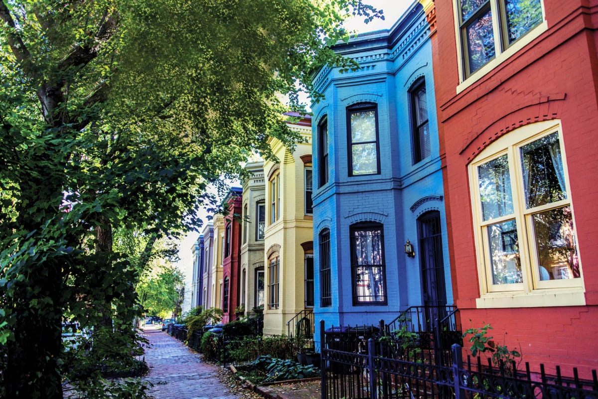 Colorful Rowhouses - Capitol Hill, Washington DC by Jenny Nordstrom 