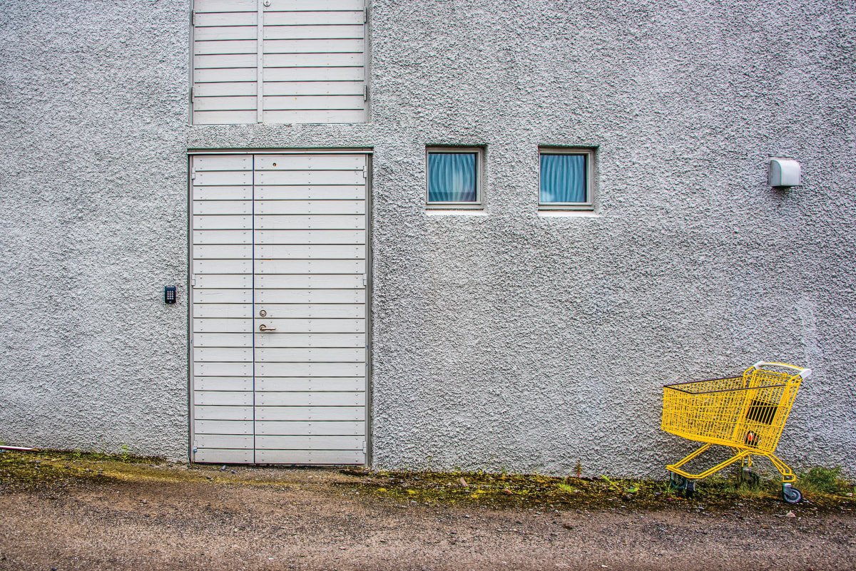 Minimalist Door + Shopping Cart - Reykjavik, Iceland 