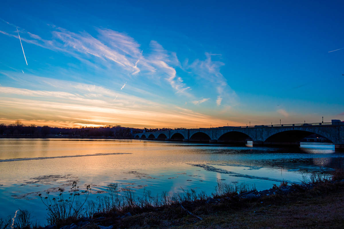Memorial Bridge Sunset, Washington DC, Image 1.