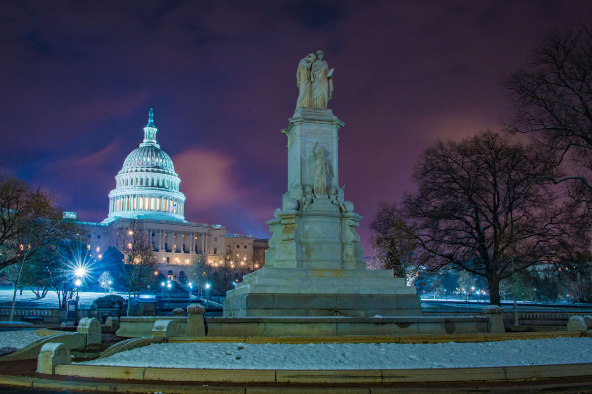 U.S. Capitol Building on a Snowy Evening 1 