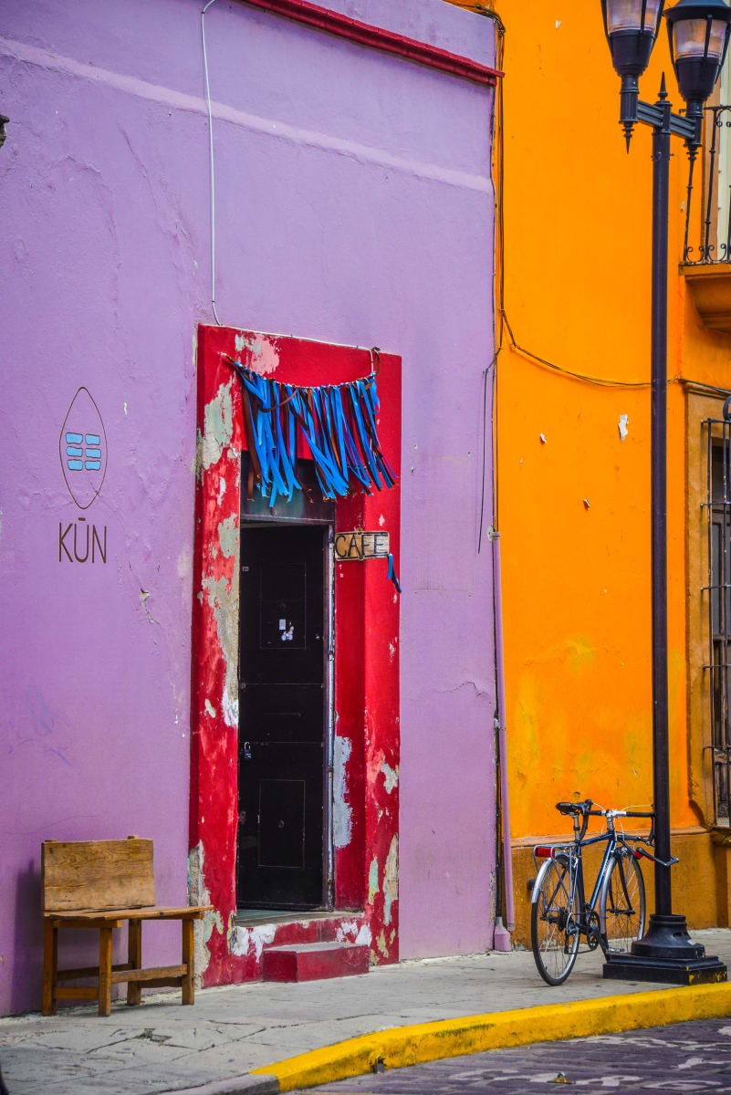 Red Door with Bike - Oaxaca, Mexico 
