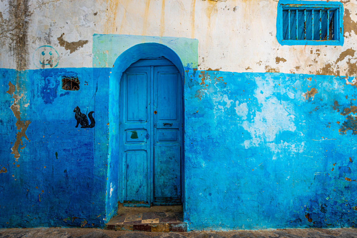 Weathered Blue Door - Asilah, Morocco by Jenny Nordstrom 