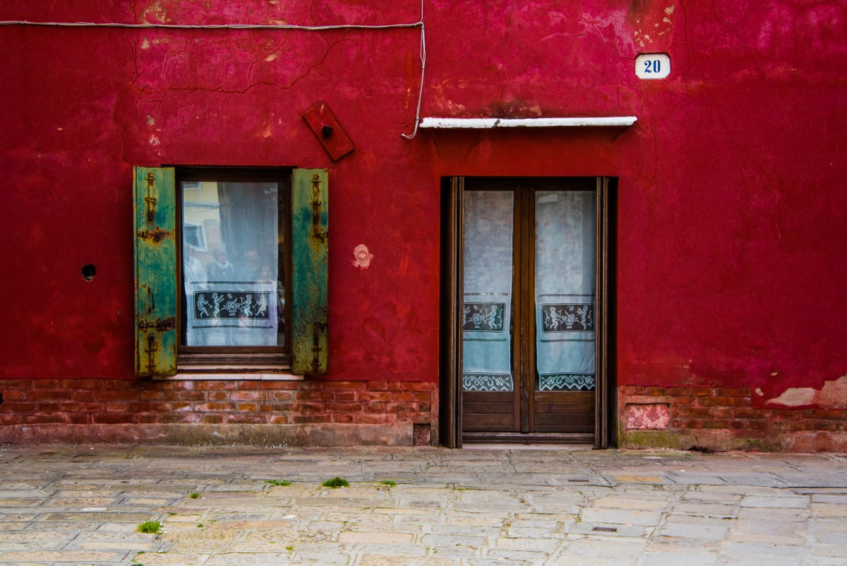 Red Lacy Door - Murano, Italy 