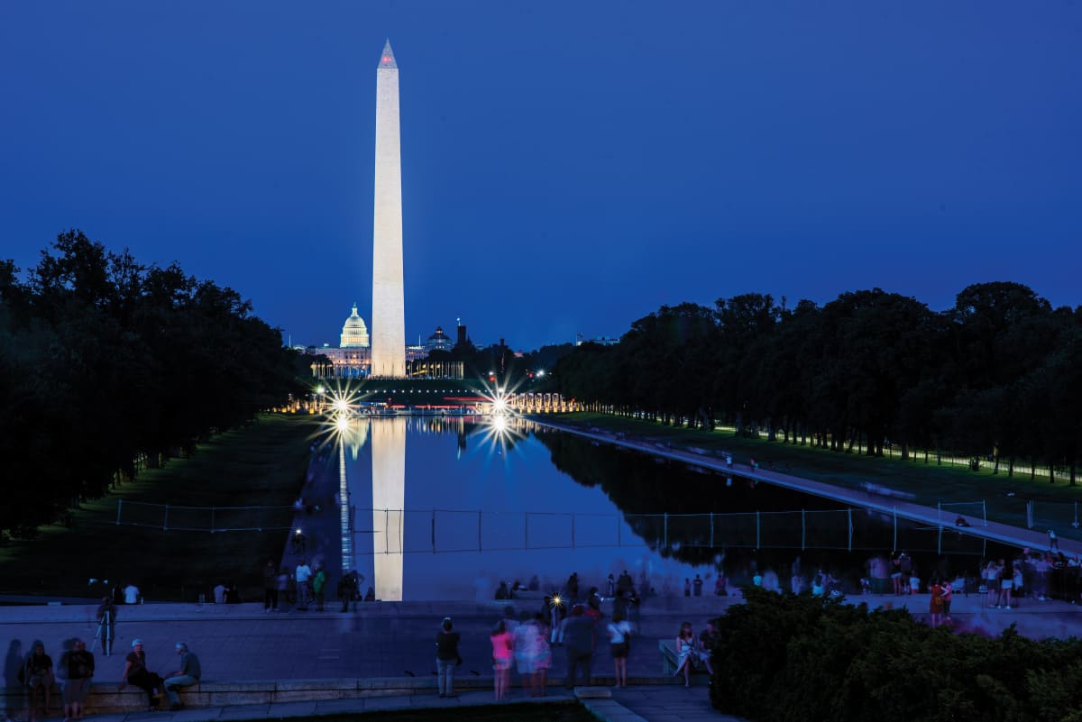 Reflecting Pool at Night - Washington DC by Jenny Nordstrom 