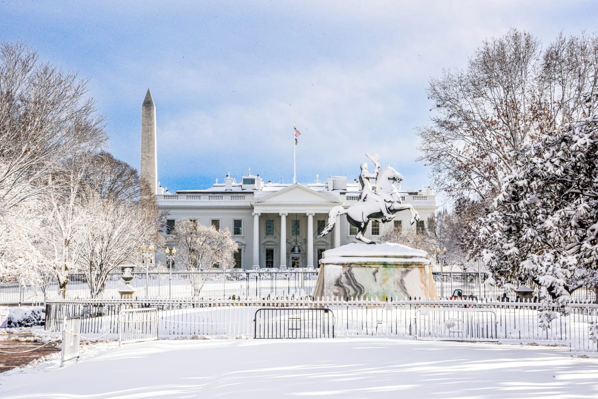 The White House in the Snow - Washington DC by Jenny Nordstrom 