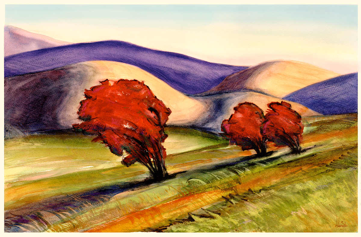 3 Red Bushes by Sam Albright, Image 1.