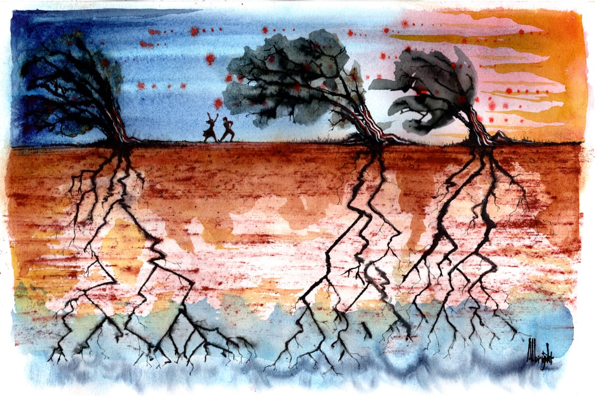 Dance the Windy Night by Sam Albright  Image: Dance the Windy Night 12 x 17 watercolor