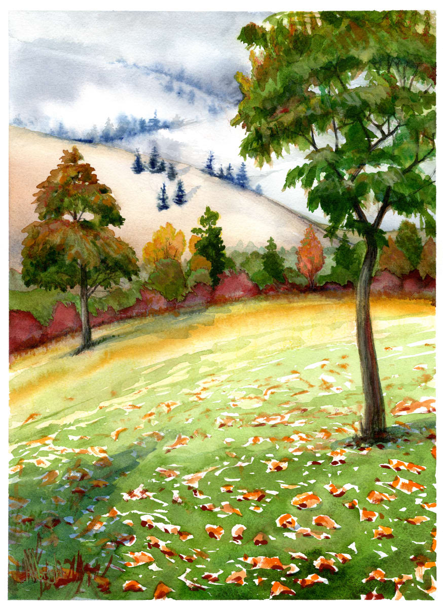 Fall Out the Window by Sam Albright  Image: 11x15 watercolor 