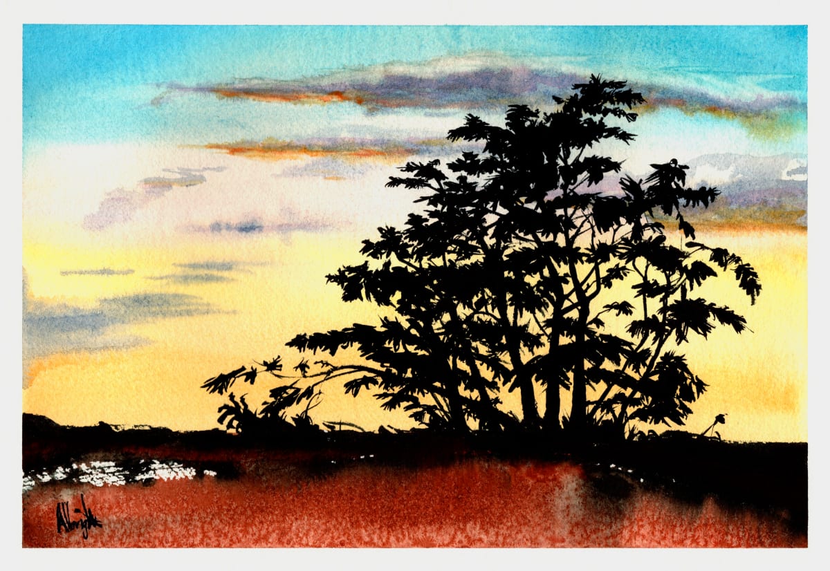 Haiku Sunset by Sam Albright  Image: Haiku Sunset - 12 x 8 watercolor