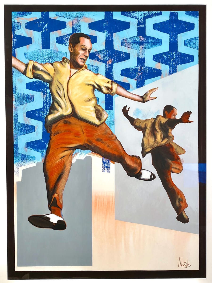 Flying Fred by Sam Albright  Image: Flying Fred - 20 x 29 watercolor and Flashe, matted and framed