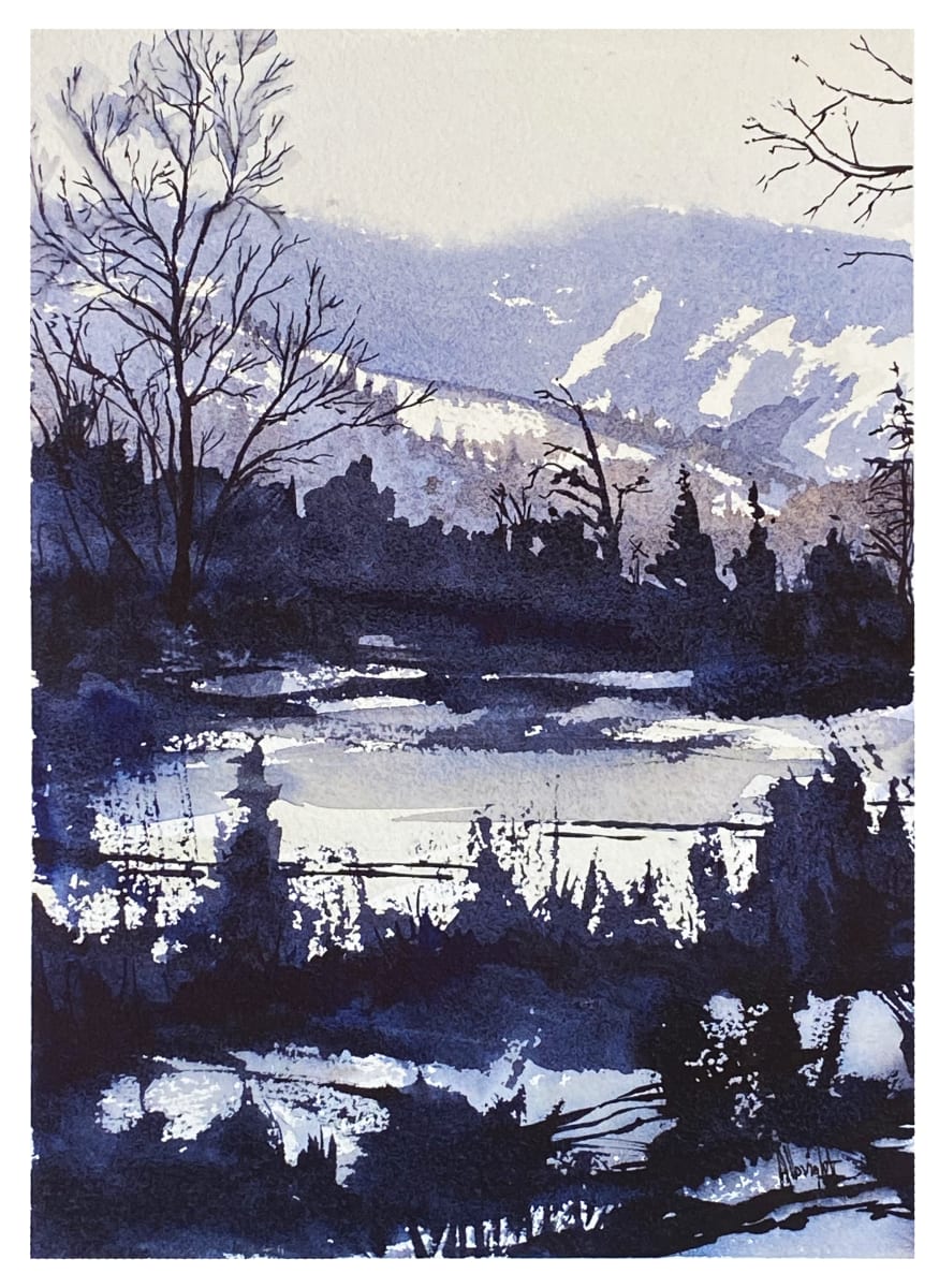 Indigo Hills by Sam Albright  Image: Indigo Hills - 9" x 11" watercolor