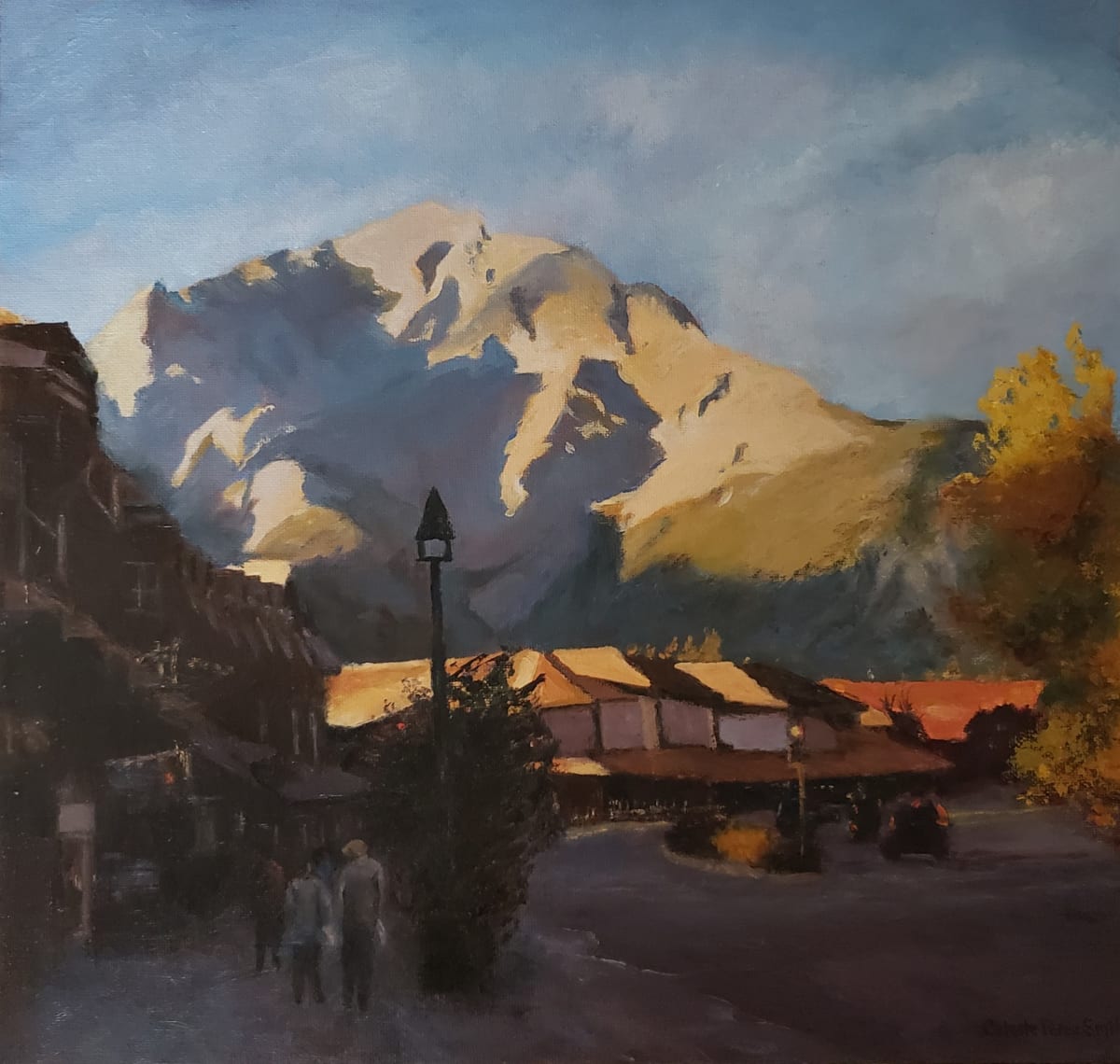 Late  Afternoon Shopping in Banff by Celeste Perez Smith Fine Art 