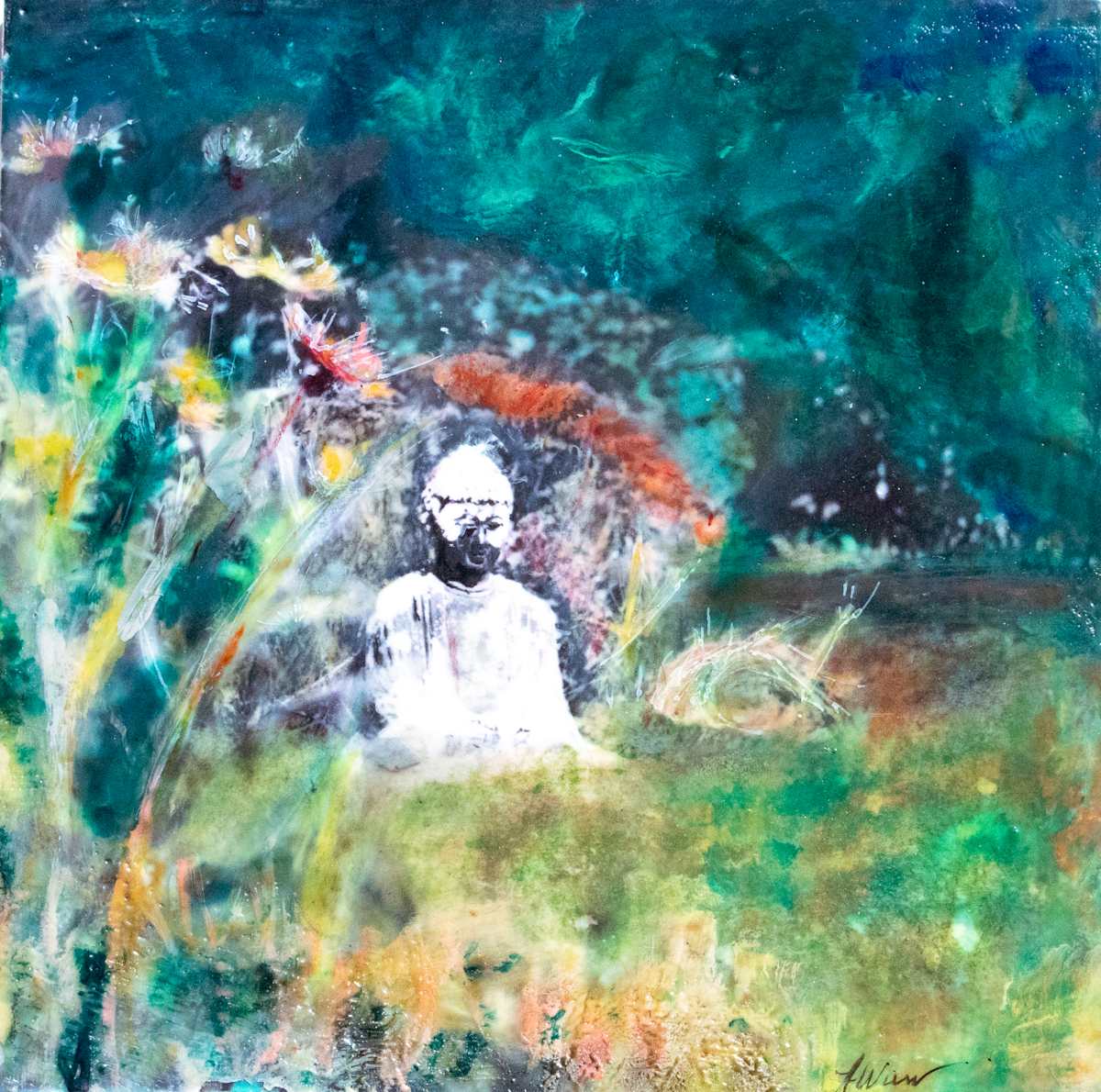 Budda in the Garden by Angela Wimmer 