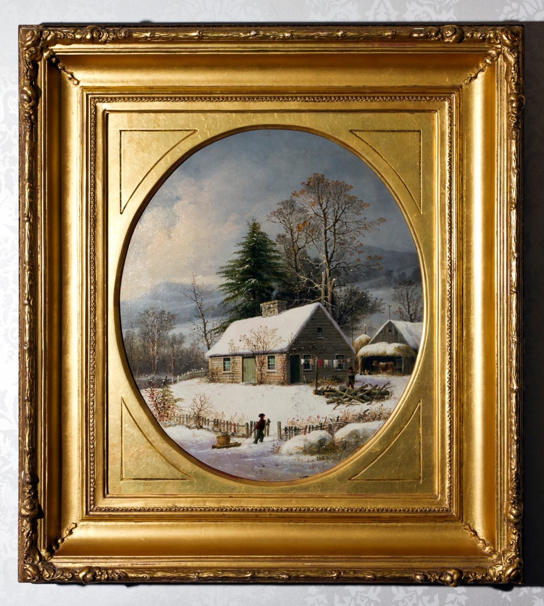 Farmhouse in Winter by George Henry Durrie 