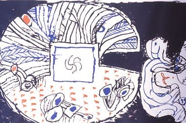 Windows F by Pierre Alechinsky 