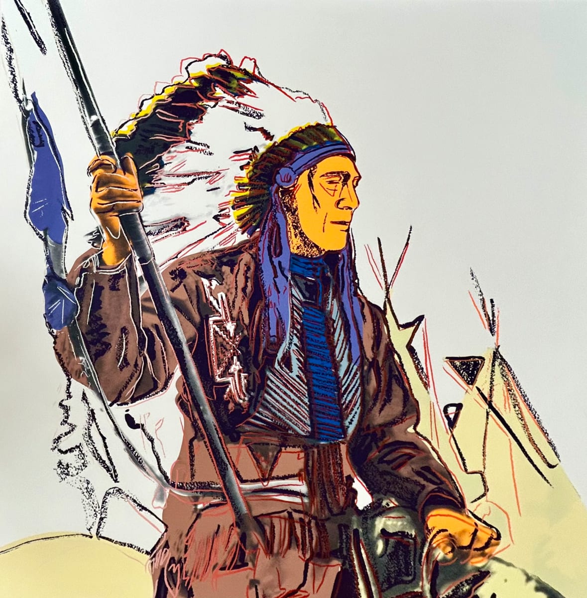 War Bonnet Indian, from the Cowboys and Indians Series by Andy Warhol 