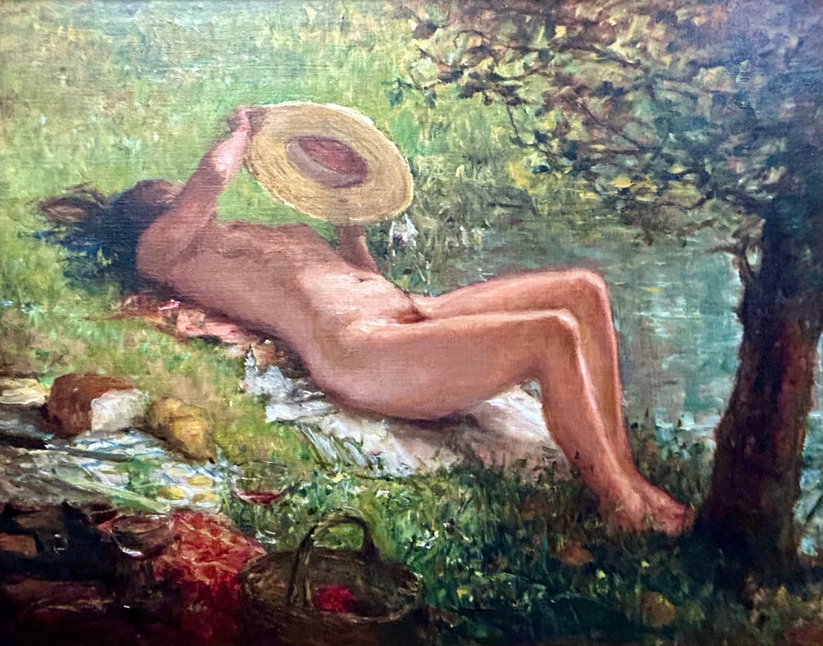 Sunbathers (Nude on a Riverbank) by H. Thomas Clark 