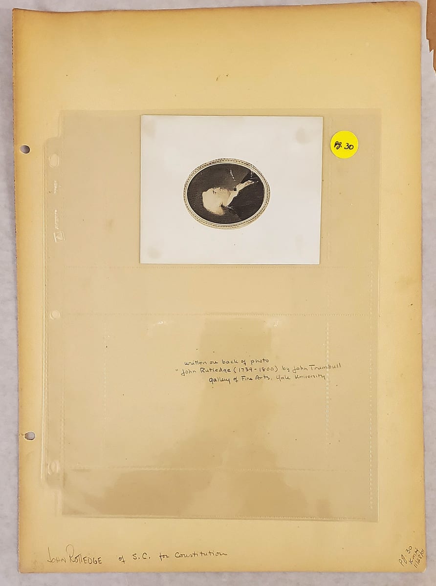 P. 30 Photo of John Rutledge of South Carolina for Constitution by Barry Faulkner 