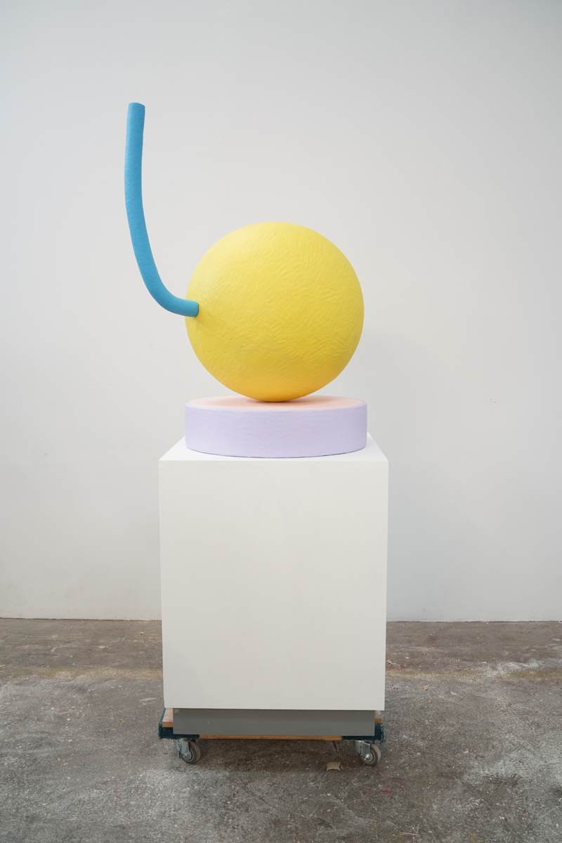 Gemel Sculpture No. 36 by CHIAOZZA  Image: Note that current sculpture includes two pink spheres along the blue neck.