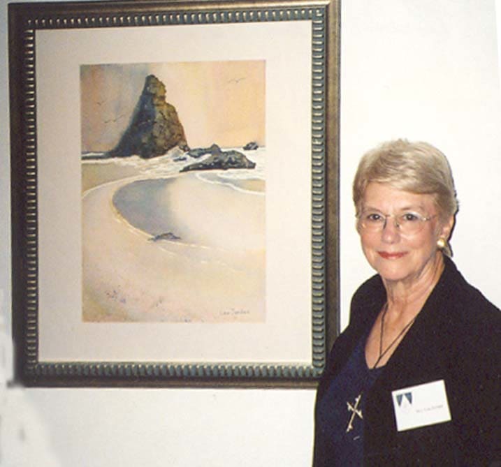 Half Moon Bay I by Lou Jordan  Image: Myself with the painting w