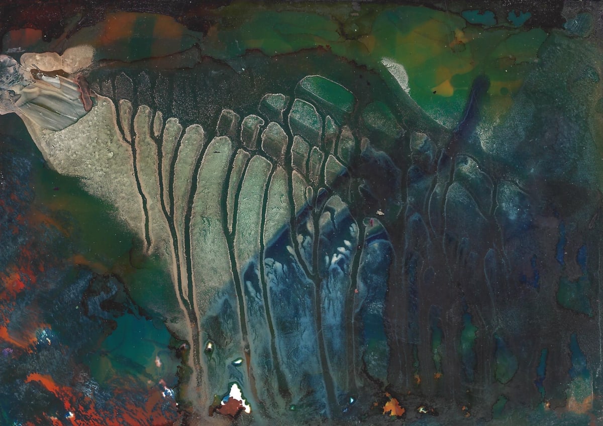 Warp and Woof  Image: Warp and Woof - small abstract done with inks on photo paper