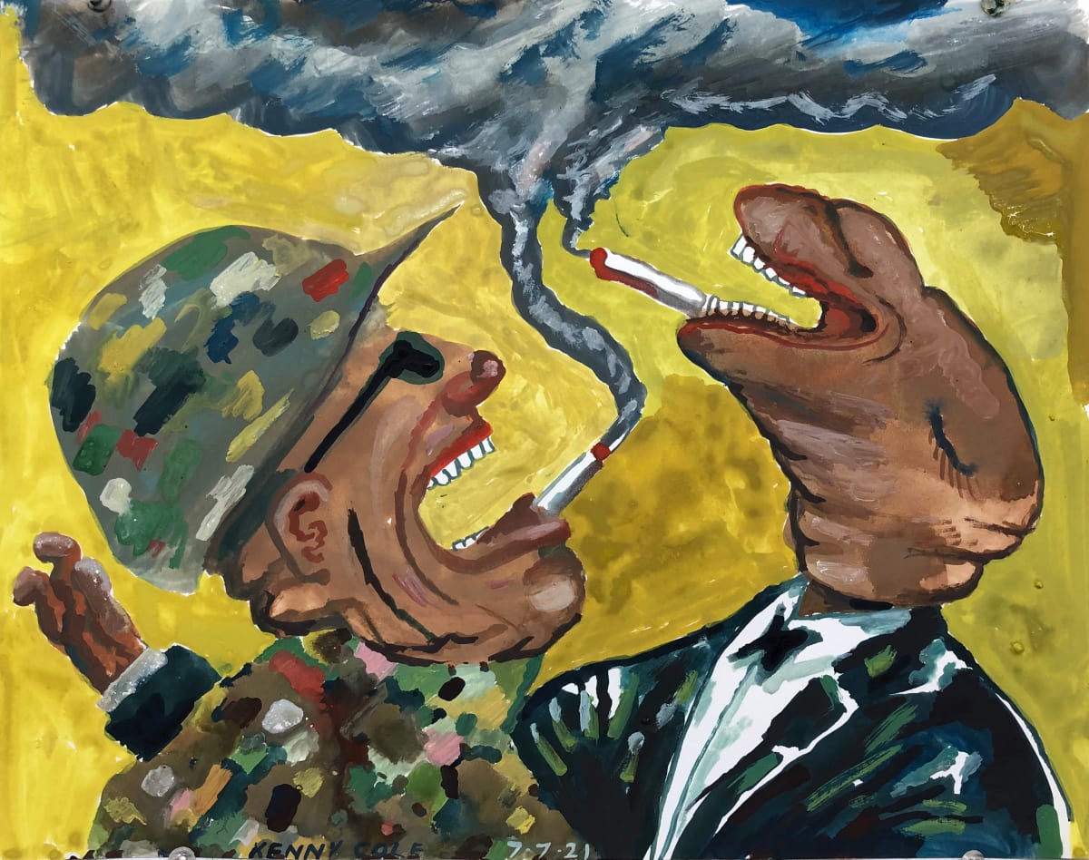 “Cigarette Break”  Image: Soldier and Joe Camel having a laugh.