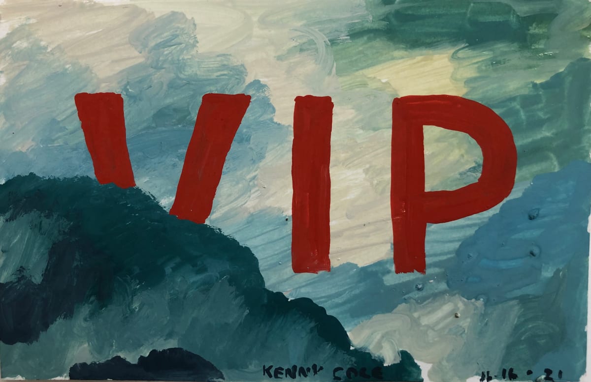 “VIP”  Image: Large red letters in the sky.