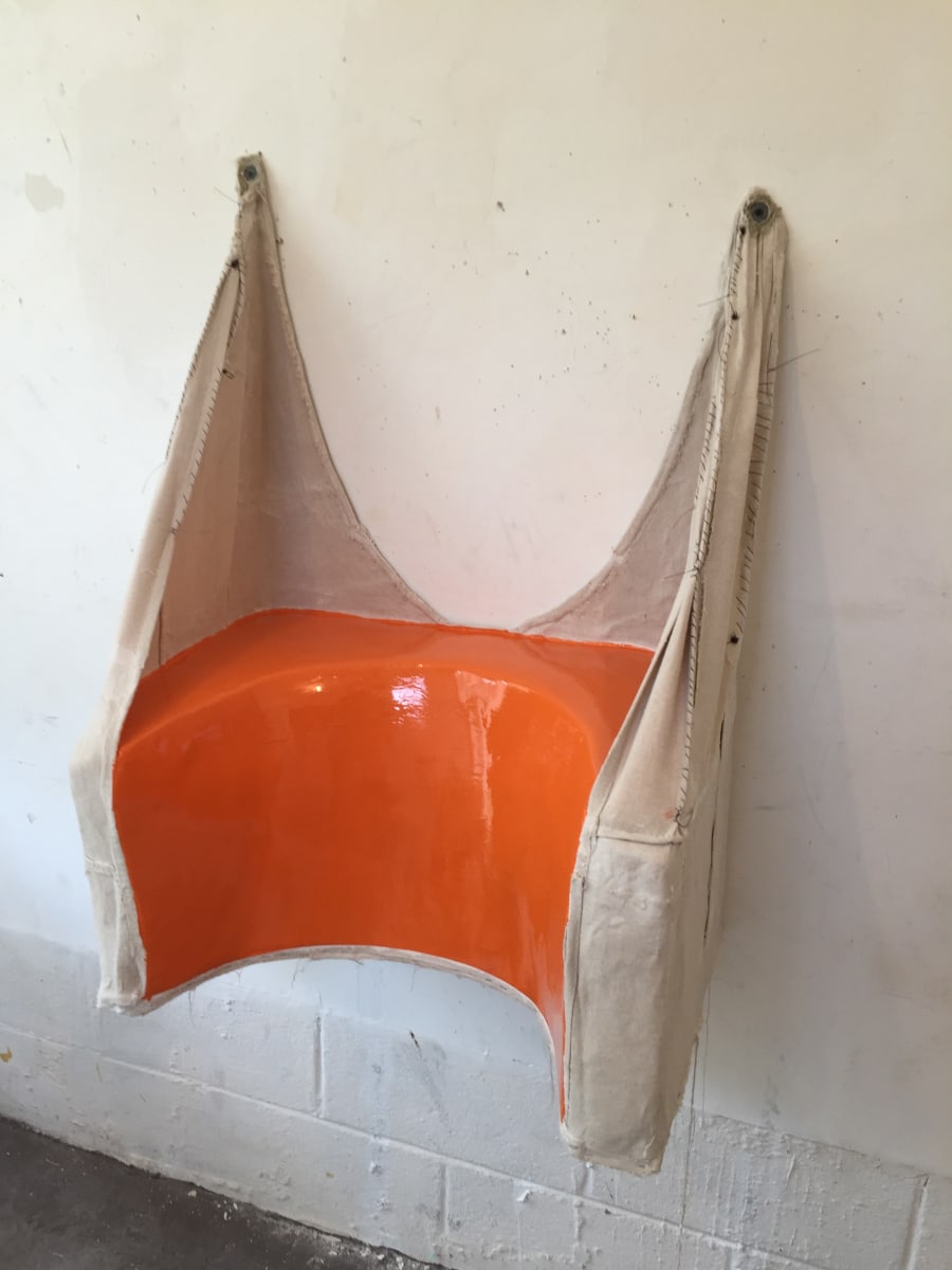 Cut Bag Painting (concave orange) by Howard Schwartzberg 