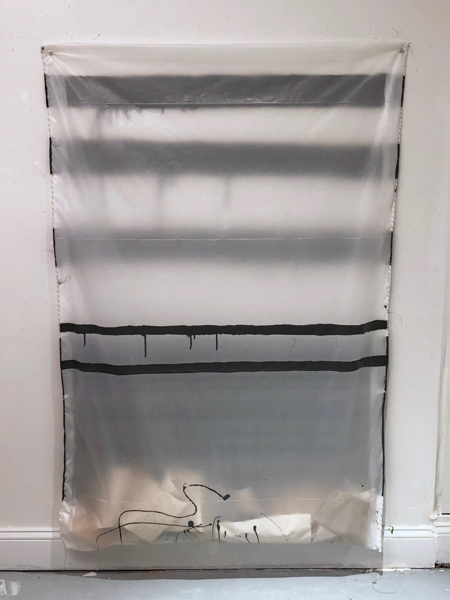 Transparent Bag Painting (black stripes) 