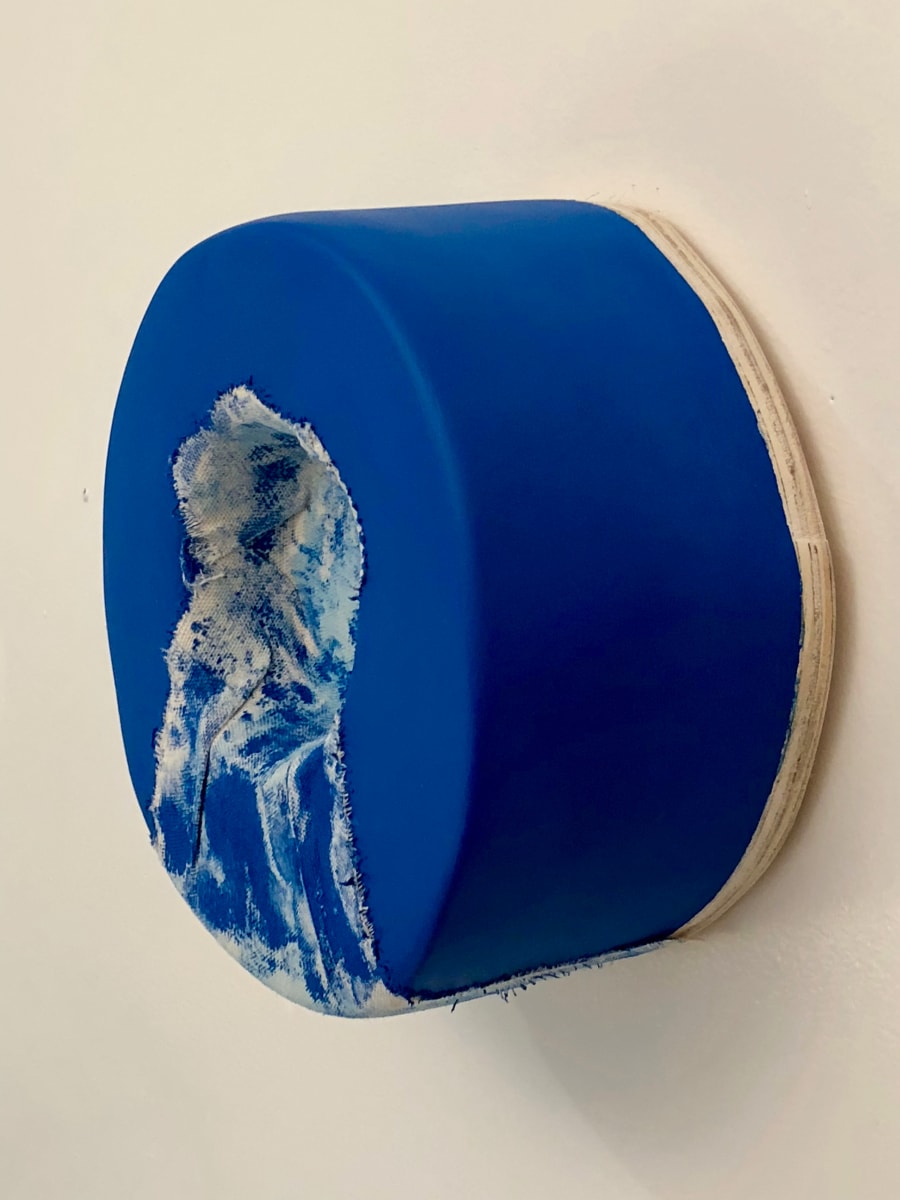 Sunken Bandage Painting (round bright blue) by Howard Schwartzberg 