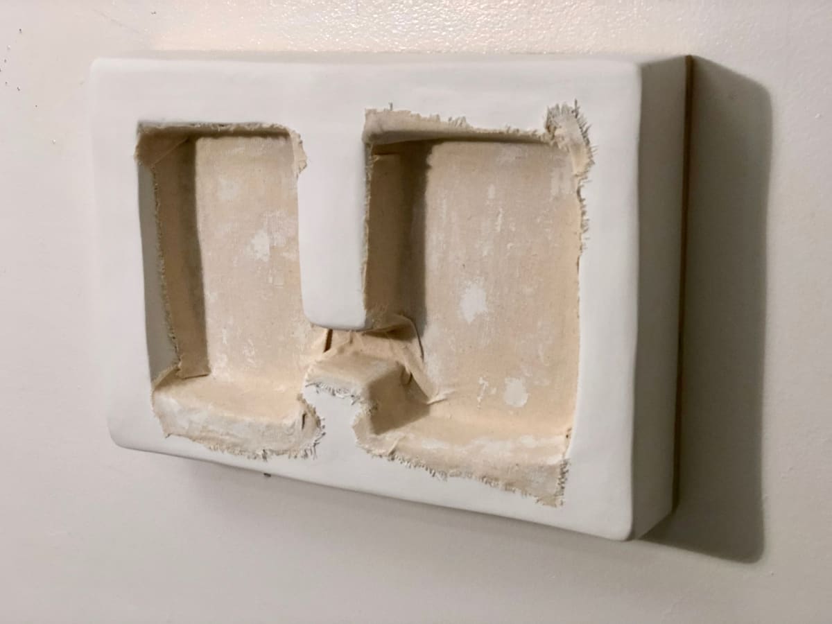 Sunken Bandage Painting (double white connected ) by Howard Schwartzberg 