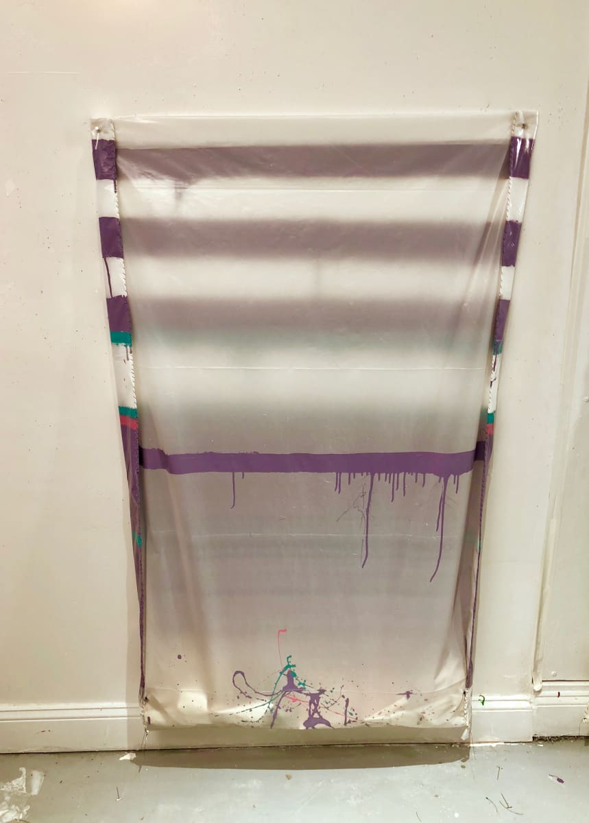 Transparent Bag Painting (purple stripe) by Howard Schwartzberg 
